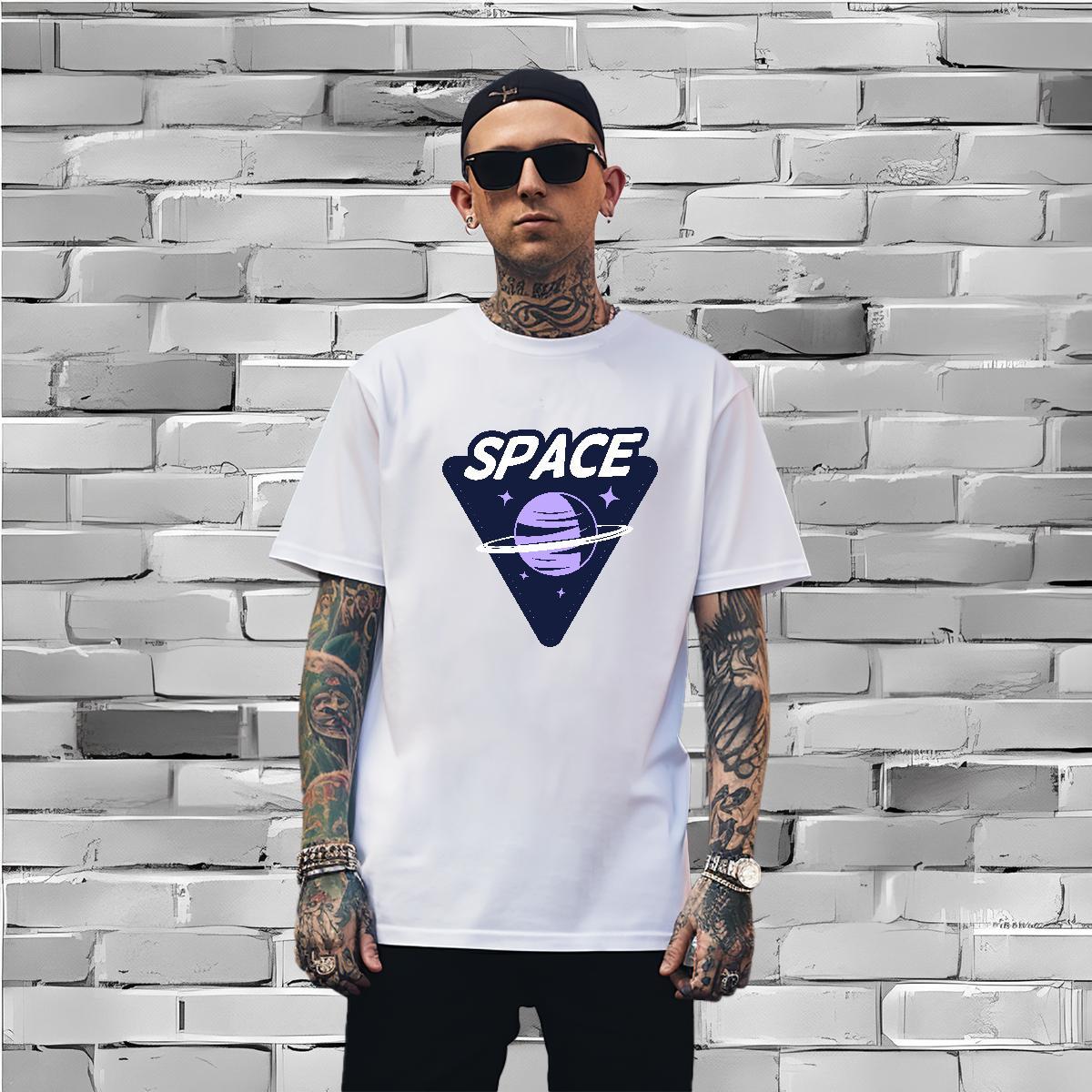 T Shirts Men 100% Cotton 230g planet Street Breathable Short Sleeve Custom Print Oversized Men Tops Tees Fashion Casual Popular Tshirts