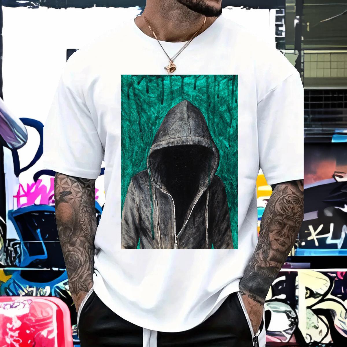 T-Shirts for Men 230g 100% Cotton portrait Daily Wear Crew Neck Breathable Custom Cartoon Tshirt for Man Woman Fashion Soft Clothings