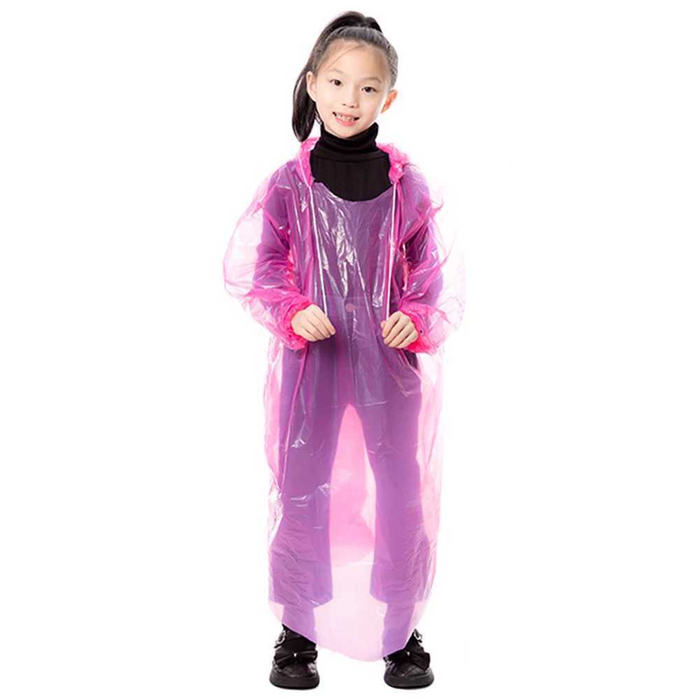 3Pcs Kids Travel Raincoat Waterproof Disposable Emergency Raincoats Plastic Rain Poncho for Outdoor Camping/Recreation/Hiking Y240810