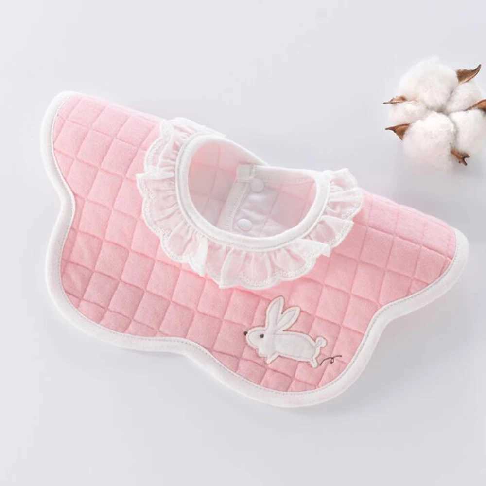 Bibs Burp Cloths Baby Girl Bibs Waterproof 360 Degree Rotatable Round Neck Lace Princess Infant Eating Burp Cloths Newborn AccessoriesL4812