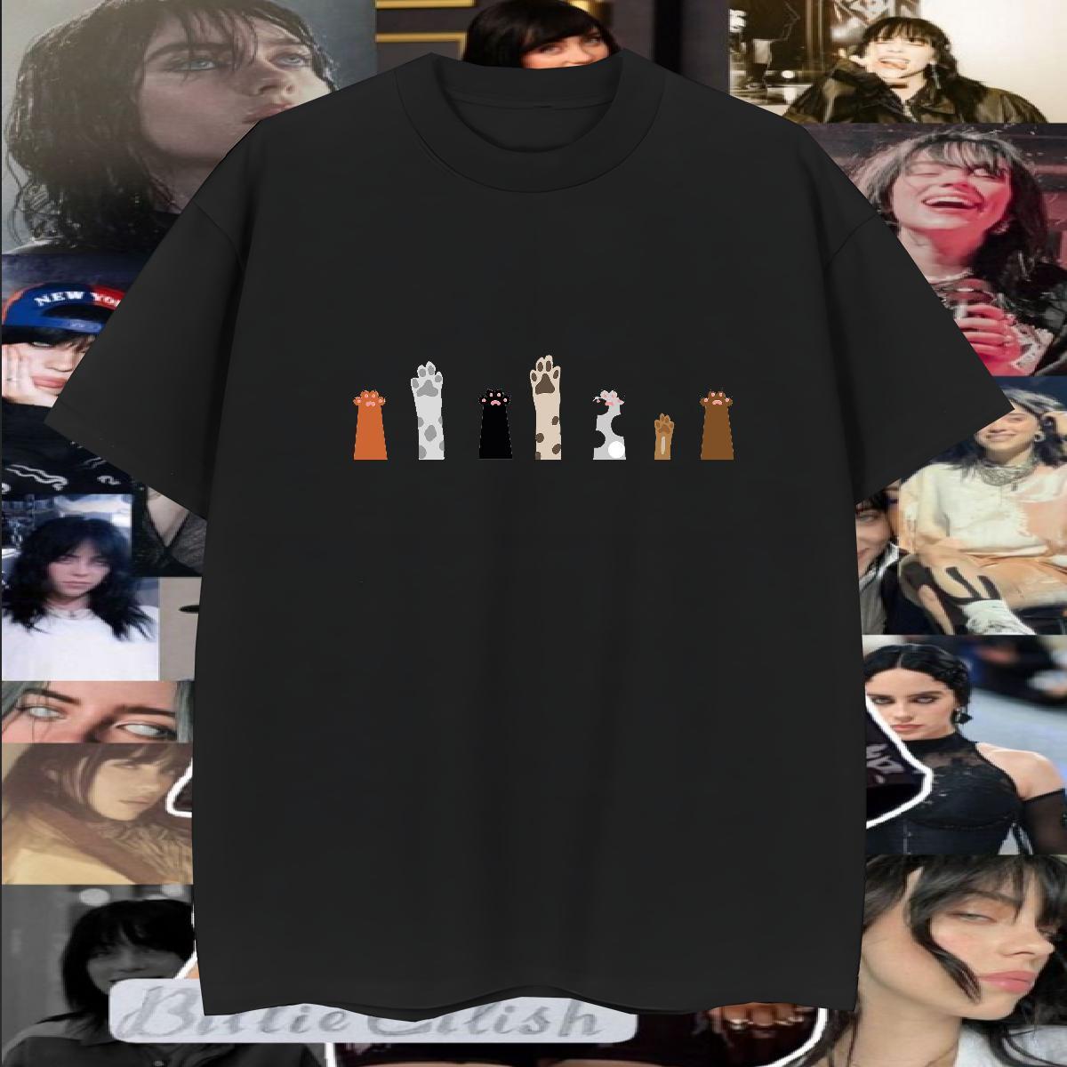 Classic Couples T Shirts cat High Street Hip Hop 230g 100% Cotton Top Tees O-Neck Short Sleeve High Quality Mens T Shirts Cartoon Printing L-4XL