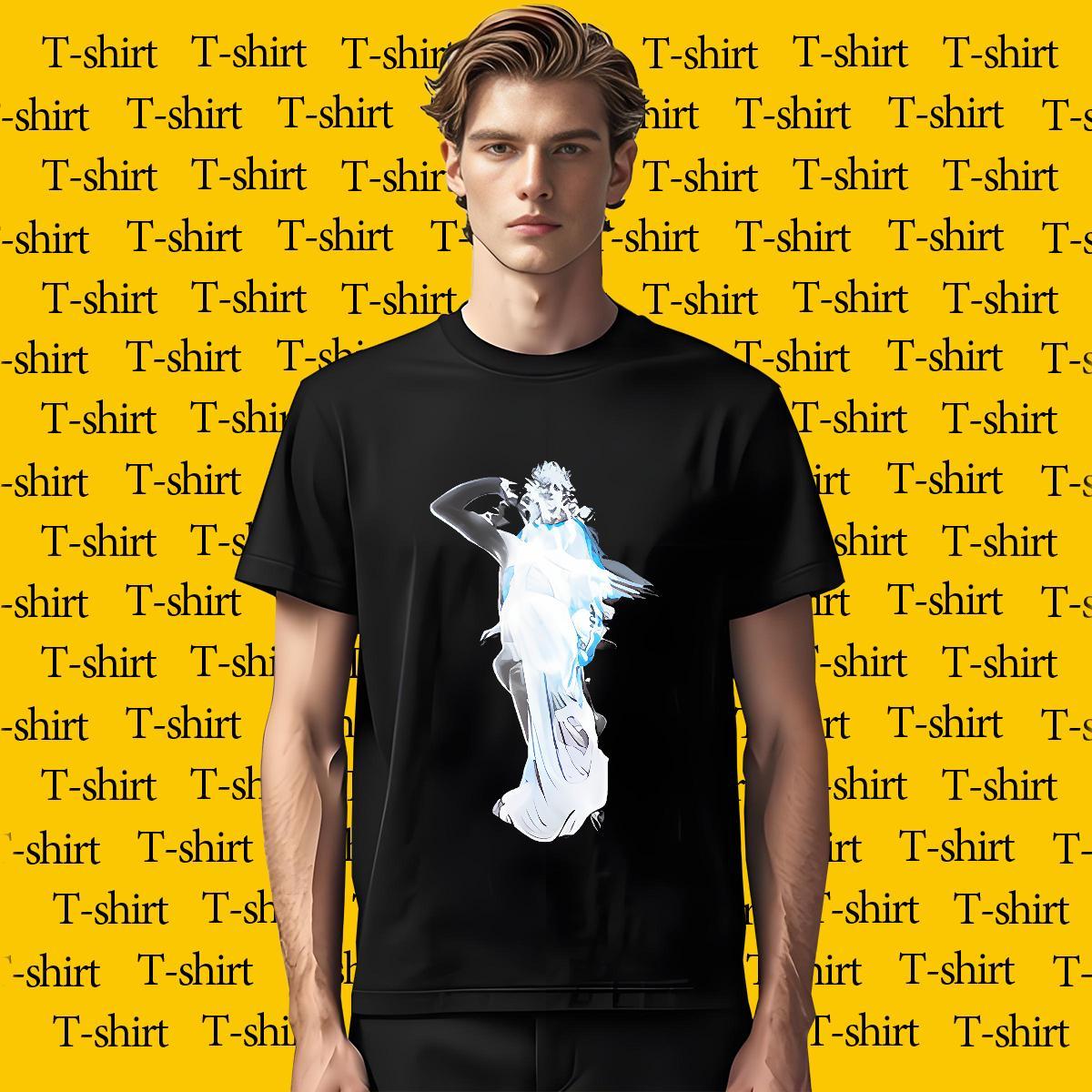 T Shirt For Man 100% Cotton 230g character Street wear Hip Hop Round Neck Short Sleeve Custom Printing Men Clothes T-Shirt Fashion Designer Soft Tops