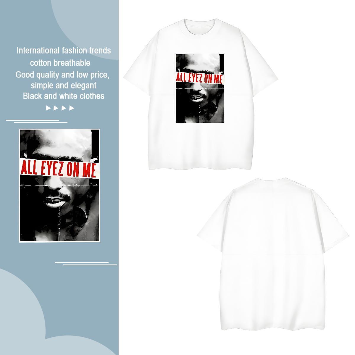 T shirt 230g 100% Cotton character Street wear Hip Hop O-Neck Short Sleeve Oversized Men Tees 2024 Wholesale Clothes