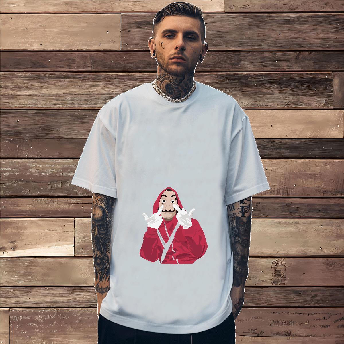 T Shirts Men 230g 100% Cotton portrait Anime Printing Street Breathable Short Sleeve Custom Printed Men Tees 2024 New Classic Tees Shirts