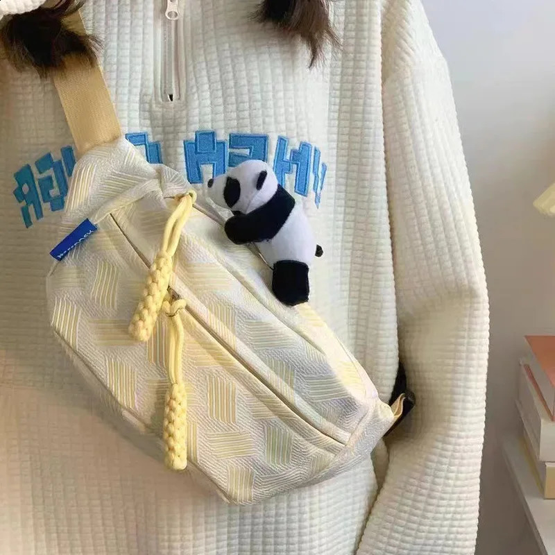 Womens sports chest bag casual multi pocket Fanny Pack sweet ten font with pendant printing large capacity mini backpack 240813