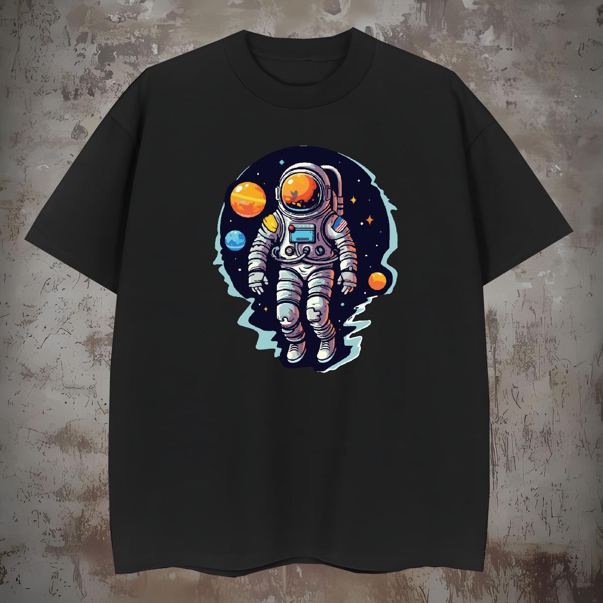 Man T Shirts 230g 100% Cotton universe Outdoor Breathable Short Sleeve Plus Size Cartoon Mens Tshirts Free Shipping Popular Wear