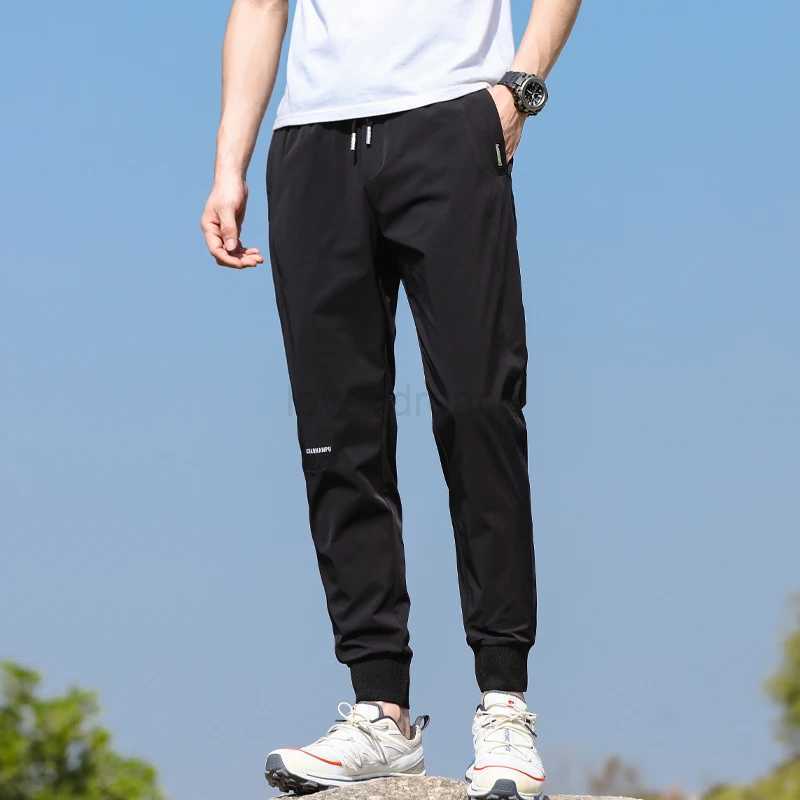 Quick-Drying Track Pants Mens Summer Thin Fashion Printed Elastic Breathable Ankle-Tied Outdoor Casual Mountaineering PantsXJ240813