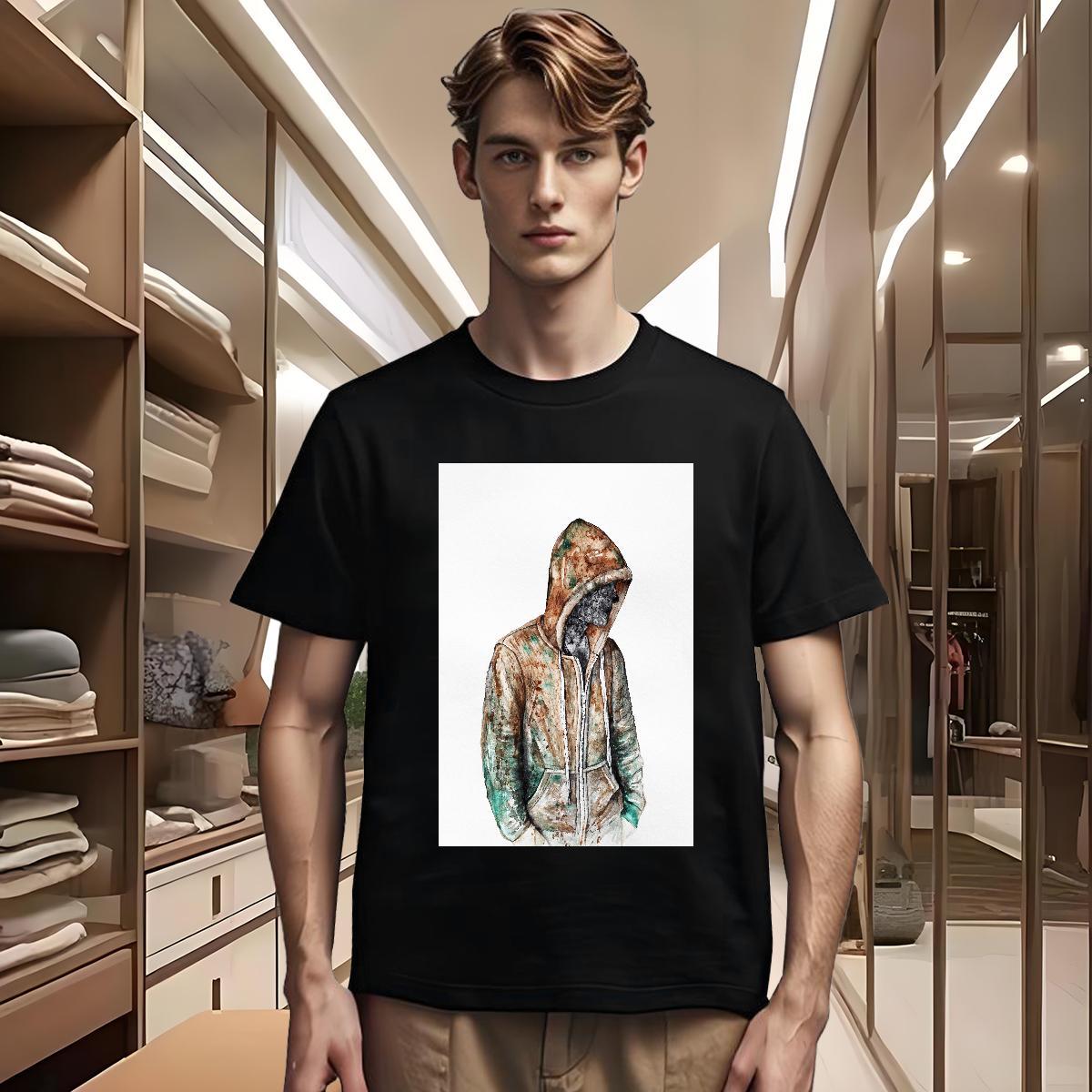 T Shirt For Man 100% Cotton 230g portrait Street Casual O Neck Short Sleeves Oversized 4XL Men Tees Custom Comfortable Tops Shirt