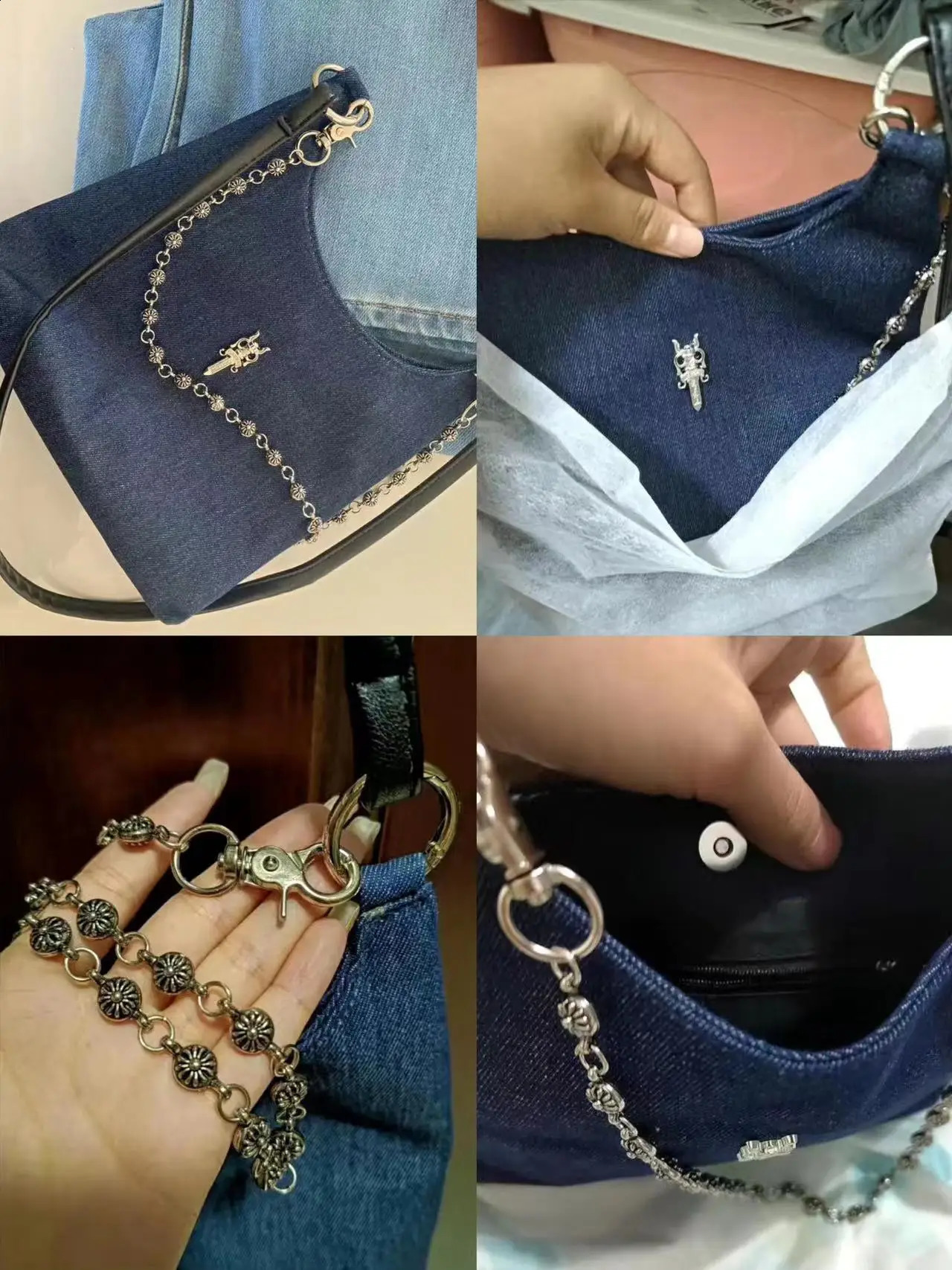 hot Haruku Bags Denim Crossbody: High Street Casual Shoulder Bag Women, Y2k Style Purse, Lightweight for Daily Use