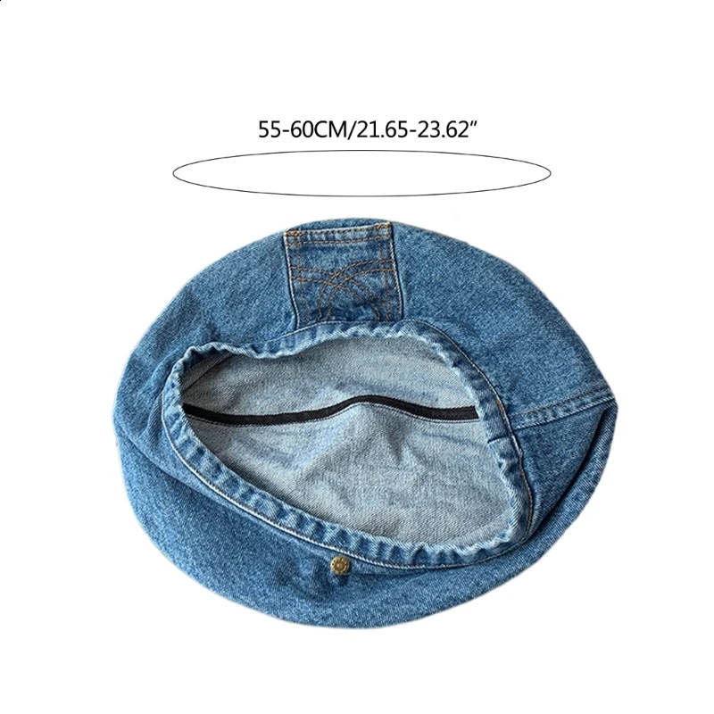 Women Hat Denims Octagonal Beanie Hat Spring Summer Headwear 240805