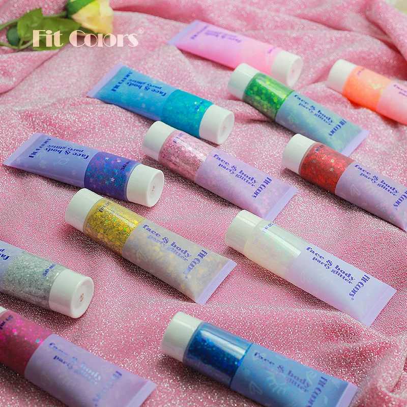 Fit Colors 14 Colors Glitter Gel Merman Scale Face lips glittering eye shadow polarized stage makeup W240812