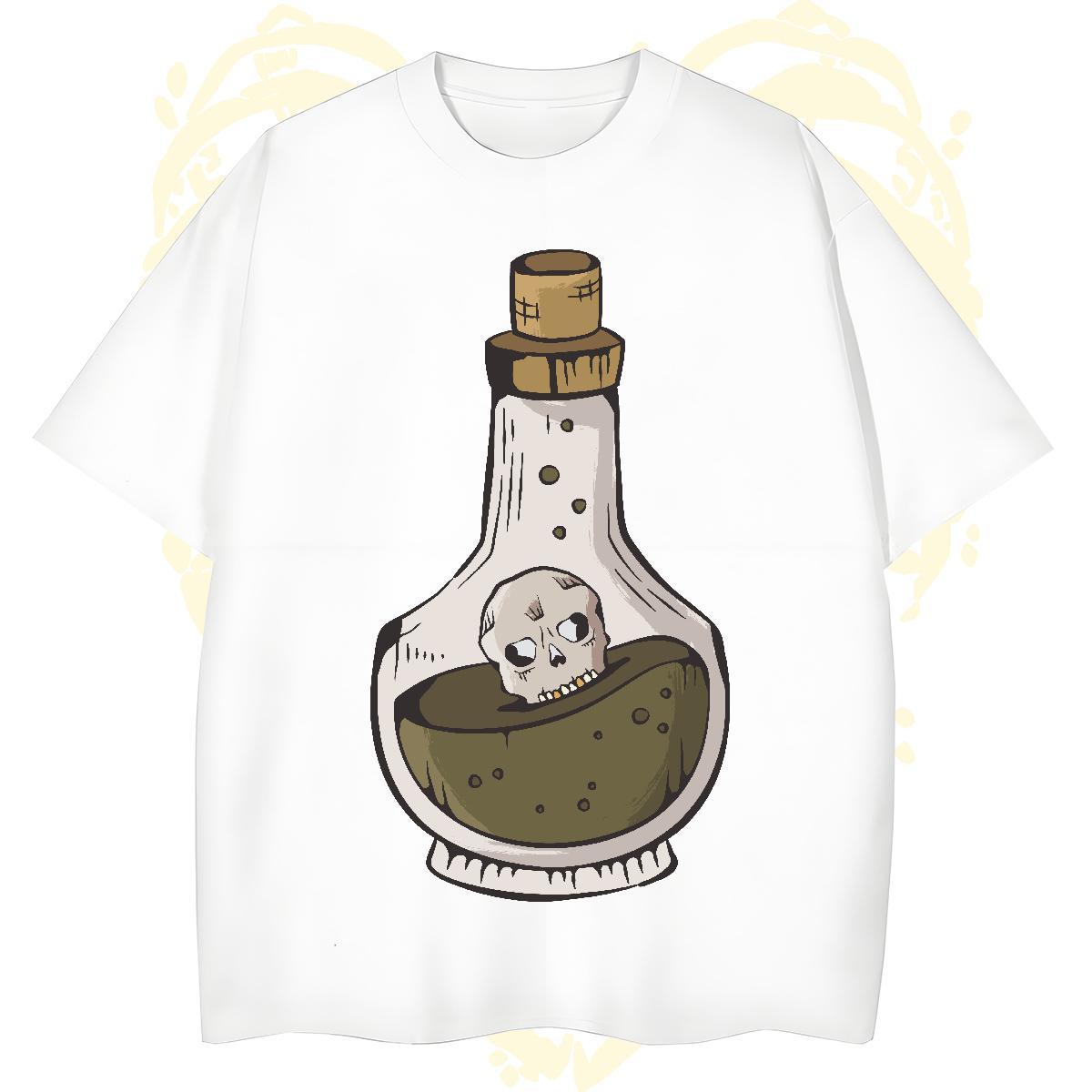 TOP Quality Man T Shirts bottle Breathable Crew Neck Beach White Plus Size 230g Pure Cotton Men Tshirts 2024 New Tees