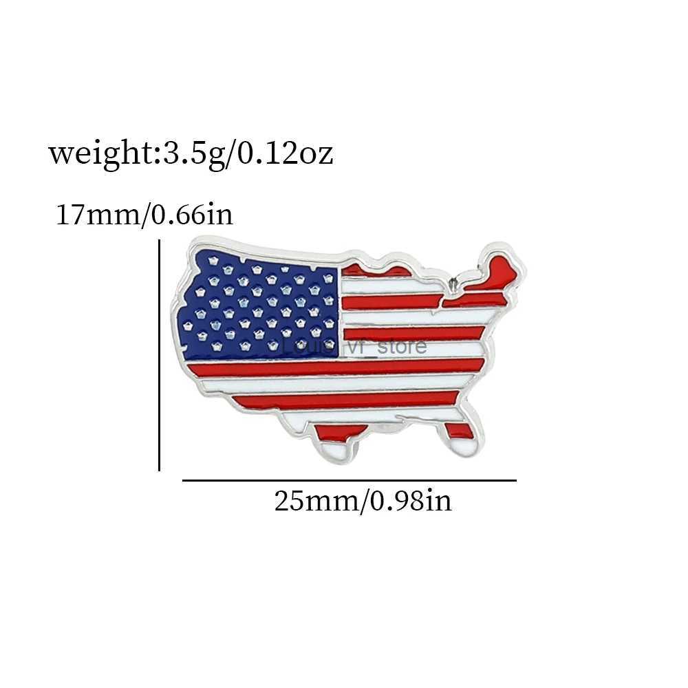 Pins Brooches US Flag Enamel Pin Soldiers Veterans Statue of Liberty Badge Chest Bag Clothing Collar H240813