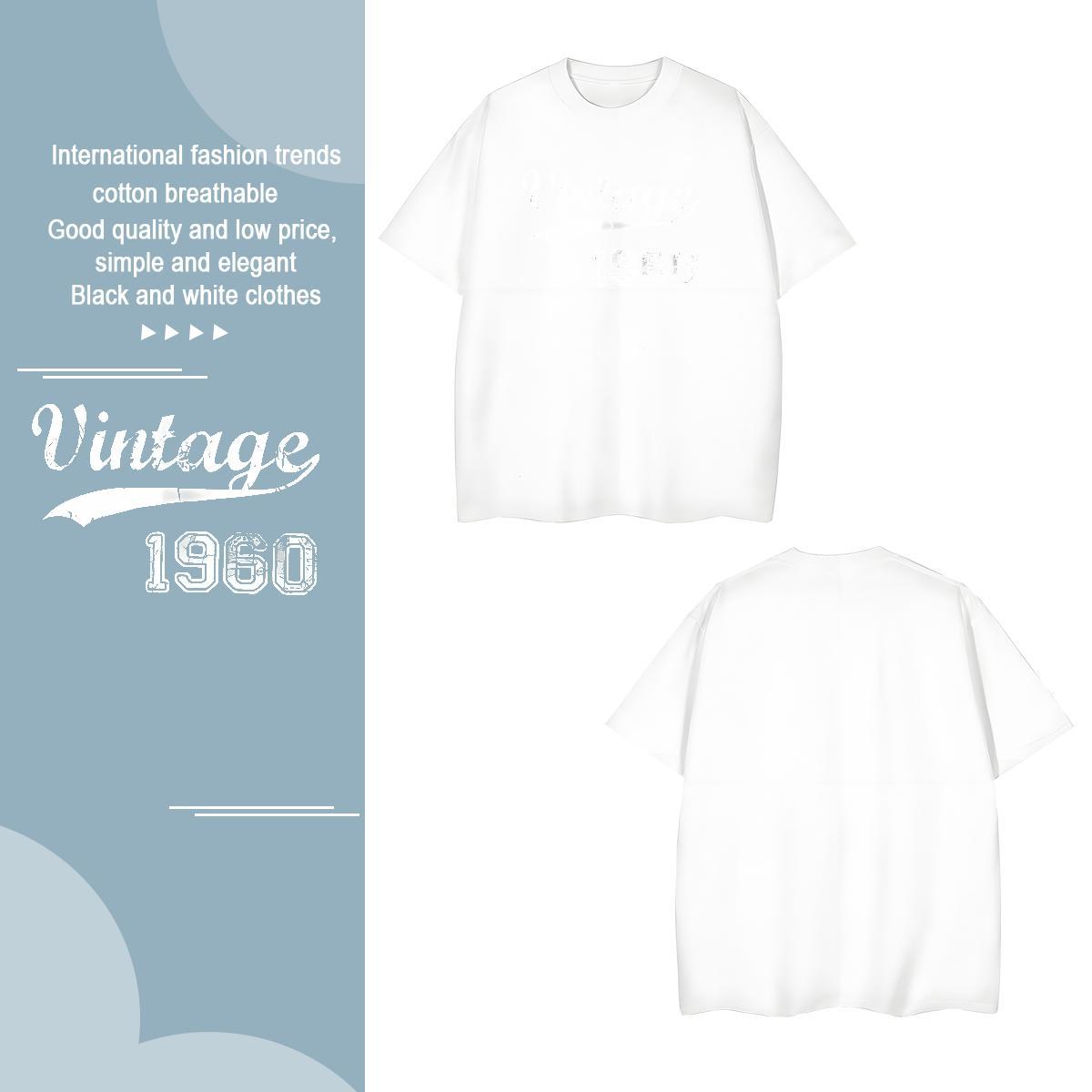 Popular letter T Shirt For Man Street Couples T Shirts 230g Cotton New Arrival Round Neck Short Sleeve Custom Print Plus Size Clothes
