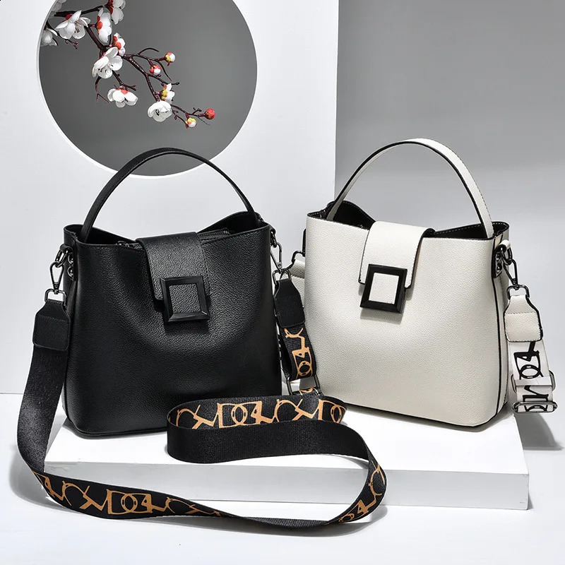 Fashion handbag highquality soft leather shoulder bucket bag womens cross body for highcapacity handbags Sac A Main 240813