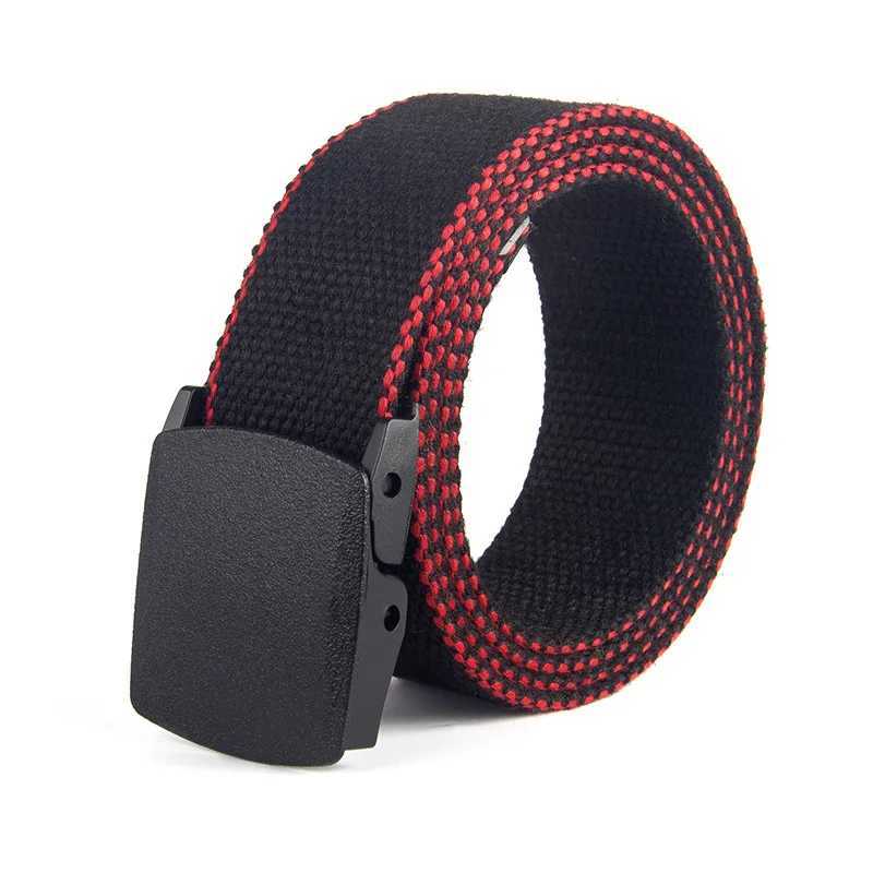 New canvas belt for men and women fashionable plastic buckle casual denim 3.8cm waistband collar W240807