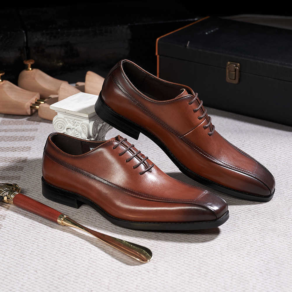 CMM Leather Shoes Mens Leather Highend Business Casual Oxford Toe Layer Cowhide Daily Office Shoes Handmade Mens Shoes
