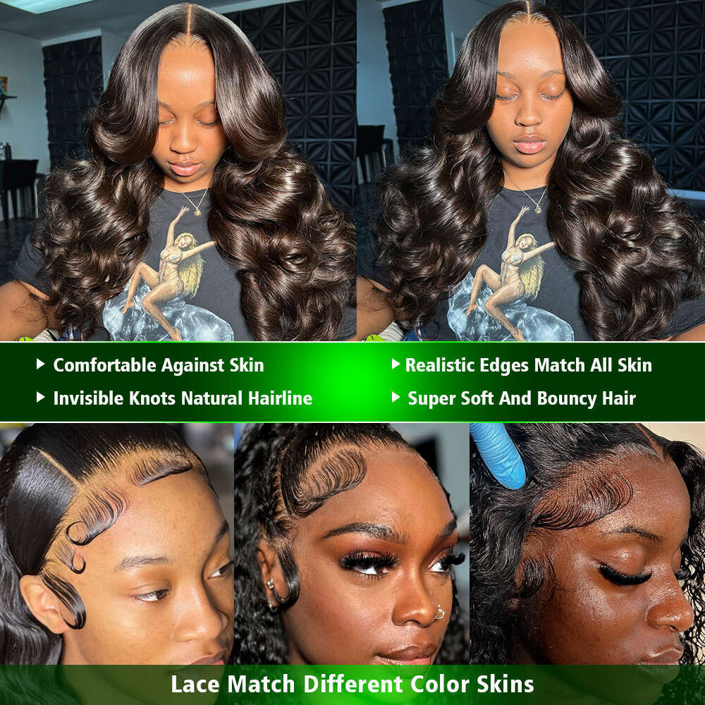 300% Body Wave 13X6 HD Front Human Hair Wigs 30Inch Brazilian Lace Frontal Wig For Black Women