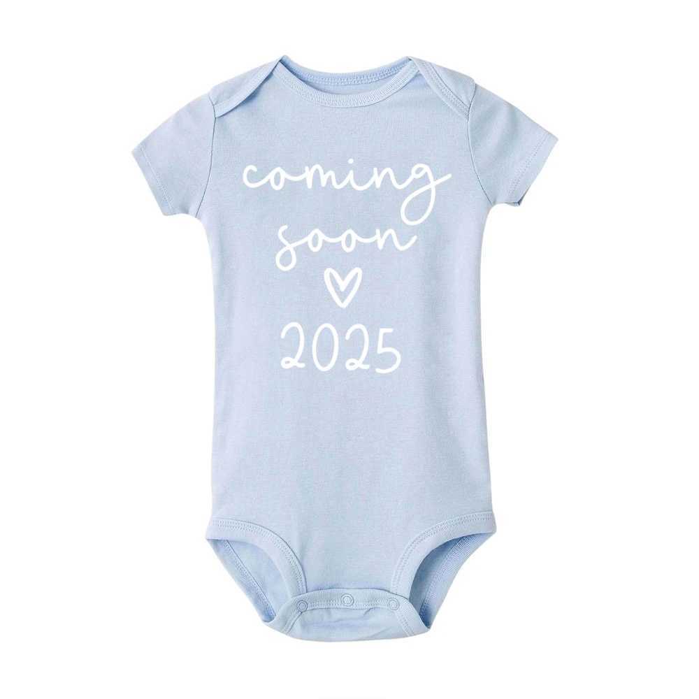 Baby Announcement Coming Soon 2025 Newborn Baby Tight Clothes Summer Boys and Girls jumpsuit Pregnancy Revealed Clothes W240812