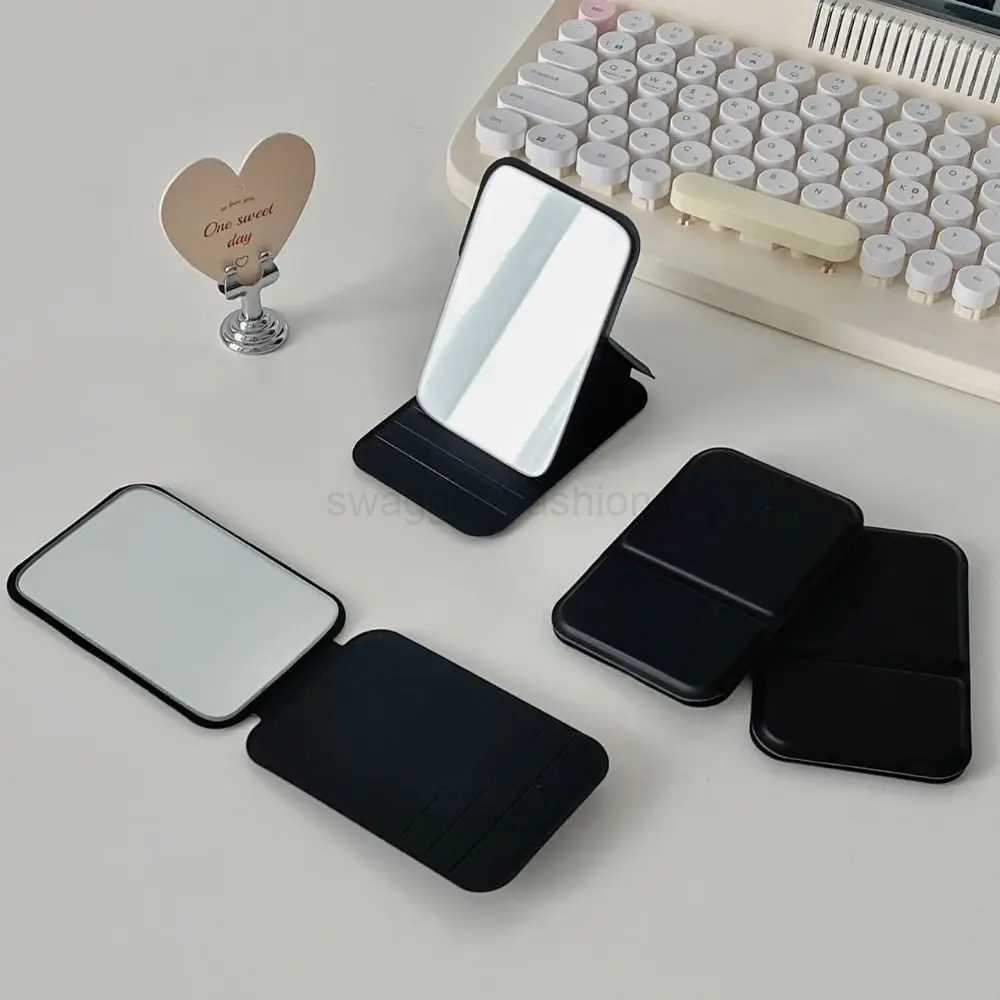 Portable Small Desktop Stand Mirror Delicate Hand-held Folding Make Up Mirror Personalised Unisex Compact Cosmetic MirrorXJ240813