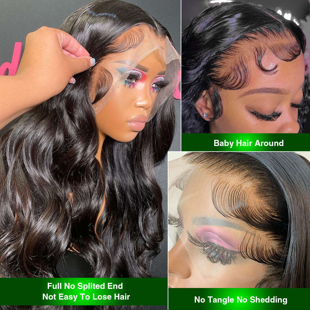 300% Body Wave 13X6 HD Front Human Hair Wigs 30Inch Brazilian Lace Frontal Wig For Black Women