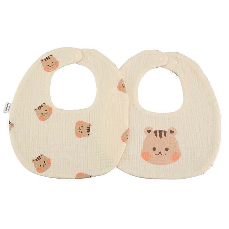 Bibs Burp Cloths 2pcs/set Summer Cotton Gauze Baby Print Bibs Infant Bib Newborn Burp Cloths Bandana Scarf for Kids Boy Girl Feeding Saliva TowelL4812