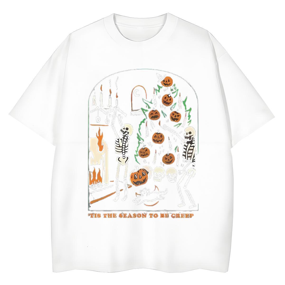 Brand T Shirt For Man halloween Short Sleeve Soft Street Anime 230g Cotton Men Tees 2024 Designer Tops Shirt