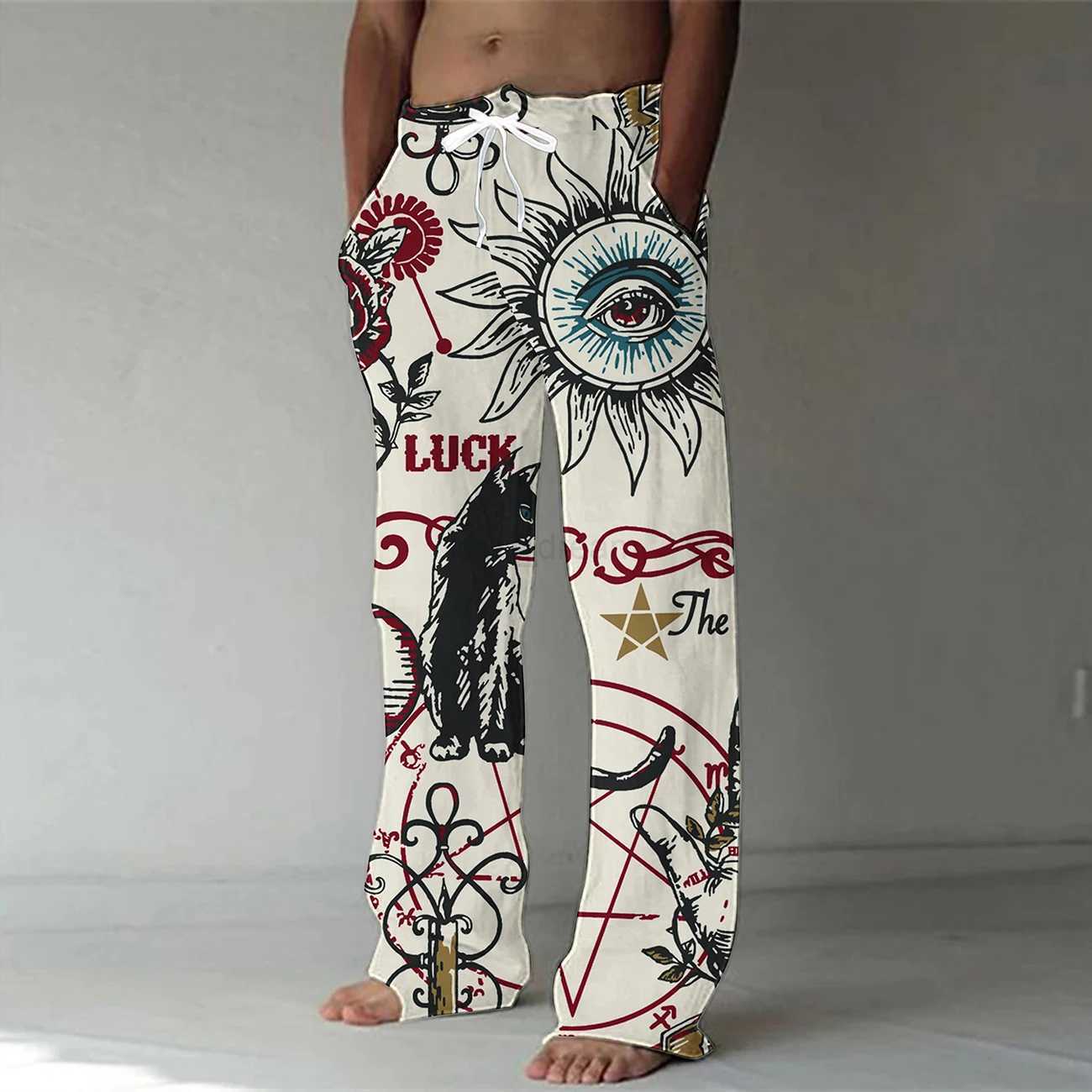Spring/Summer 2023 Fashion 3D Digital Printing Mens Bamboo Cotton Pants Street Hip Hop Beach Leisure Quick Dry Dance Yoga PantsXJ240813
