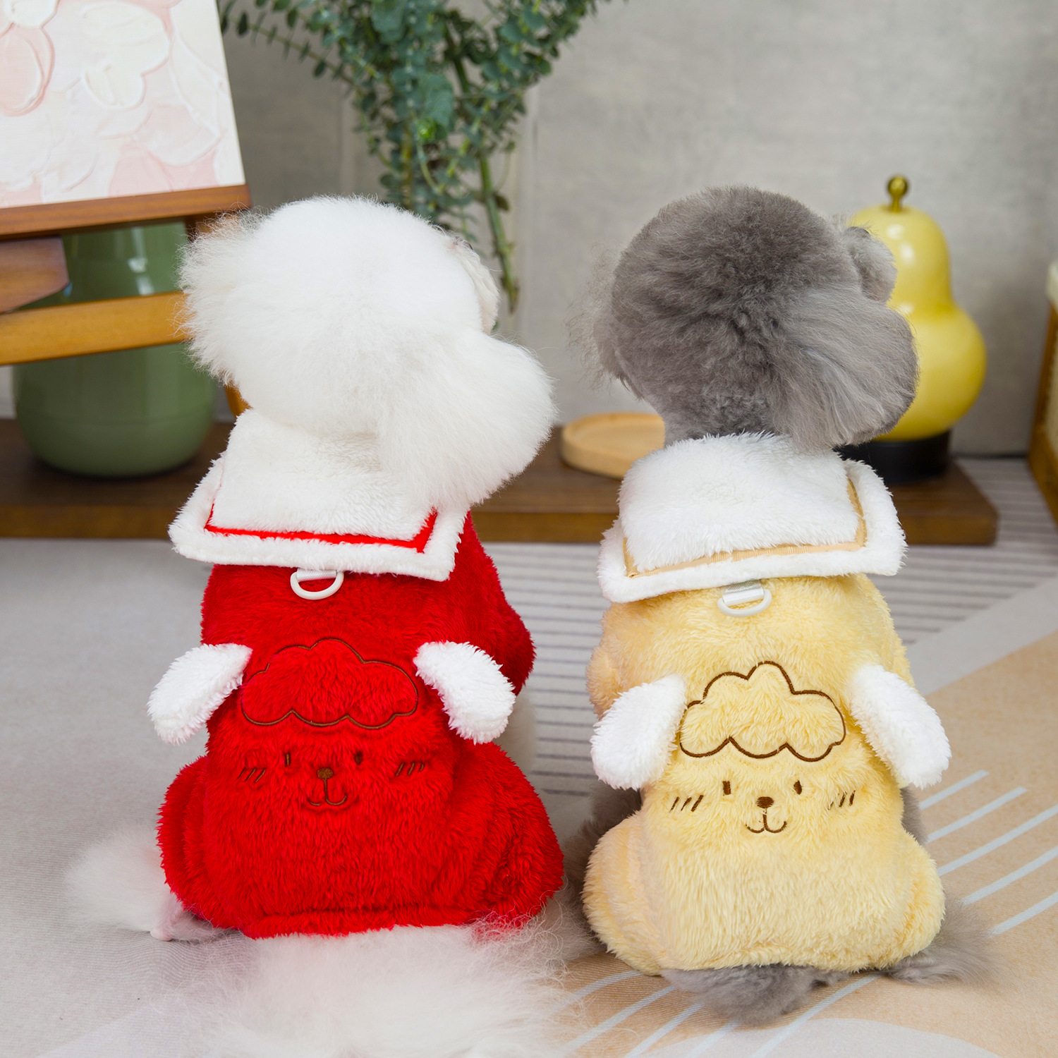 2024 Pet Clothes Autumn and Winter Dog Warm New Cat Clothing Double-sided Cashmere Sheep Four-legged Cashmere Coat