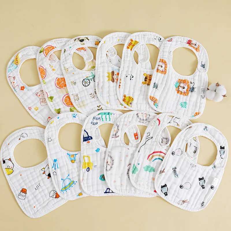 Bibs Burp Cloths Baby Bibs 8 Layers Gauze Baby Kids Bandana Feeding Burp Cloth Soft Newborn Infant Saliva Towel Baby Girl Boy AccessoriesL4812