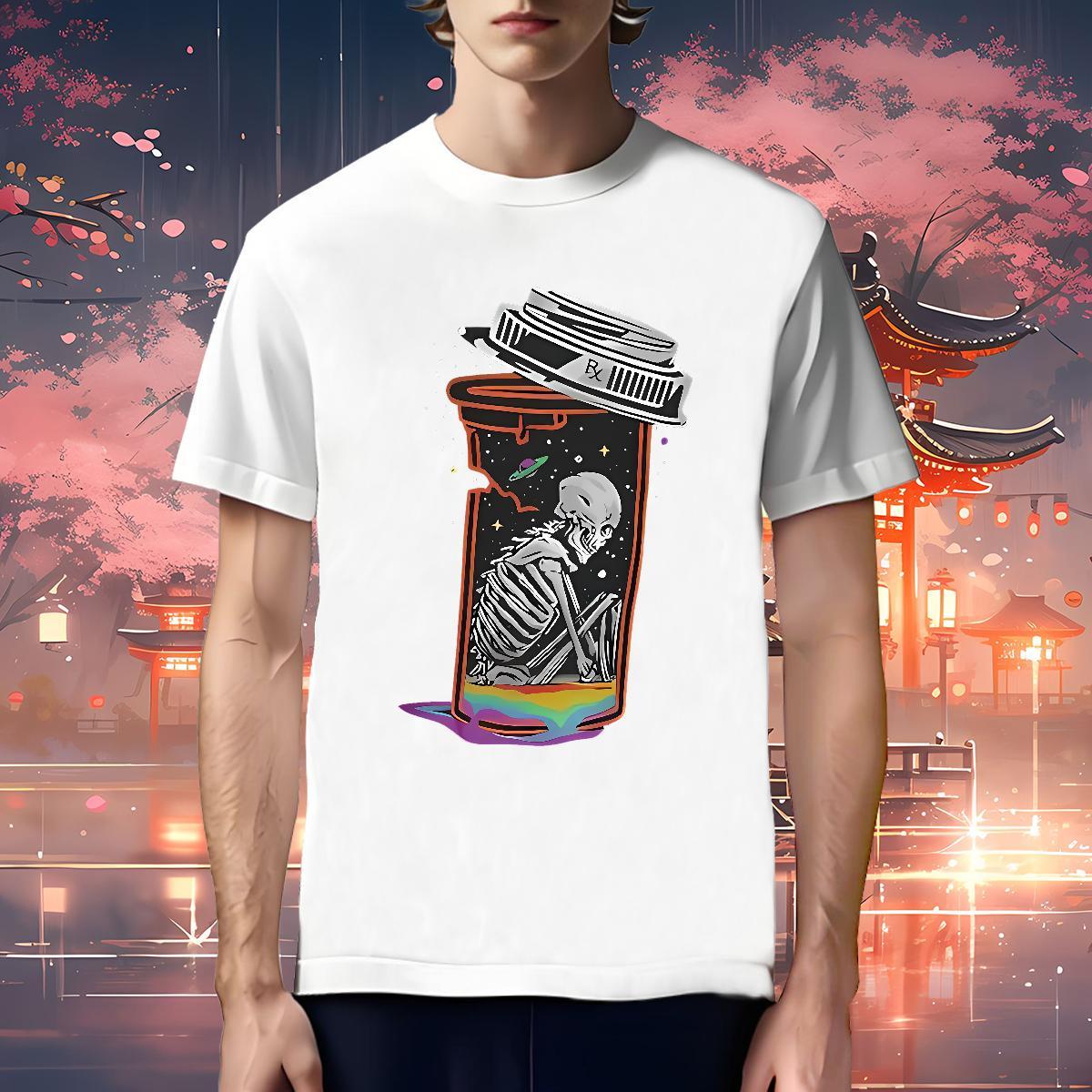 Soft T-Shirts for Men skull Breathable Short Sleeve Daily Outfit Custom Anime 100% Cotton 230g Men Clothes T-Shirt Designer Tee Shirt