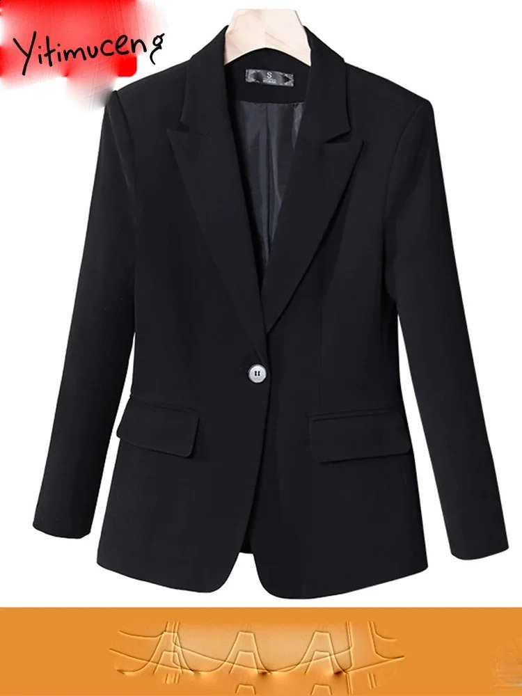 Yitimuceng Two Piece Sets Women Outifits Office Womens Single Button Down Collar Sweatshirt Solid Casual Pants Set 240812