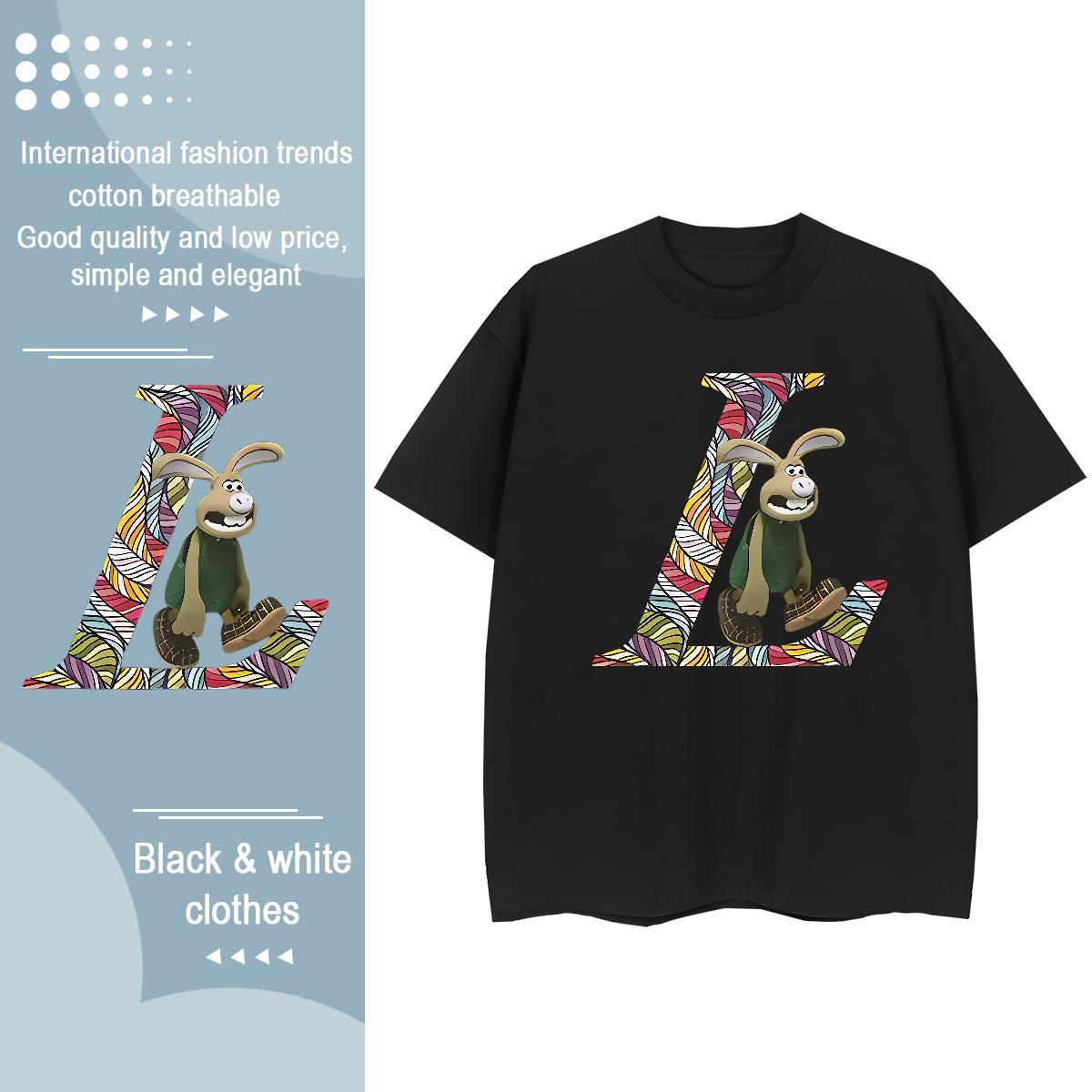 Loose T Shirts Men rabbit Breathable Short Sleeve Home Outdoor Custom Printing 230g Cotton Couples T Shirts Fashion Design Clothes