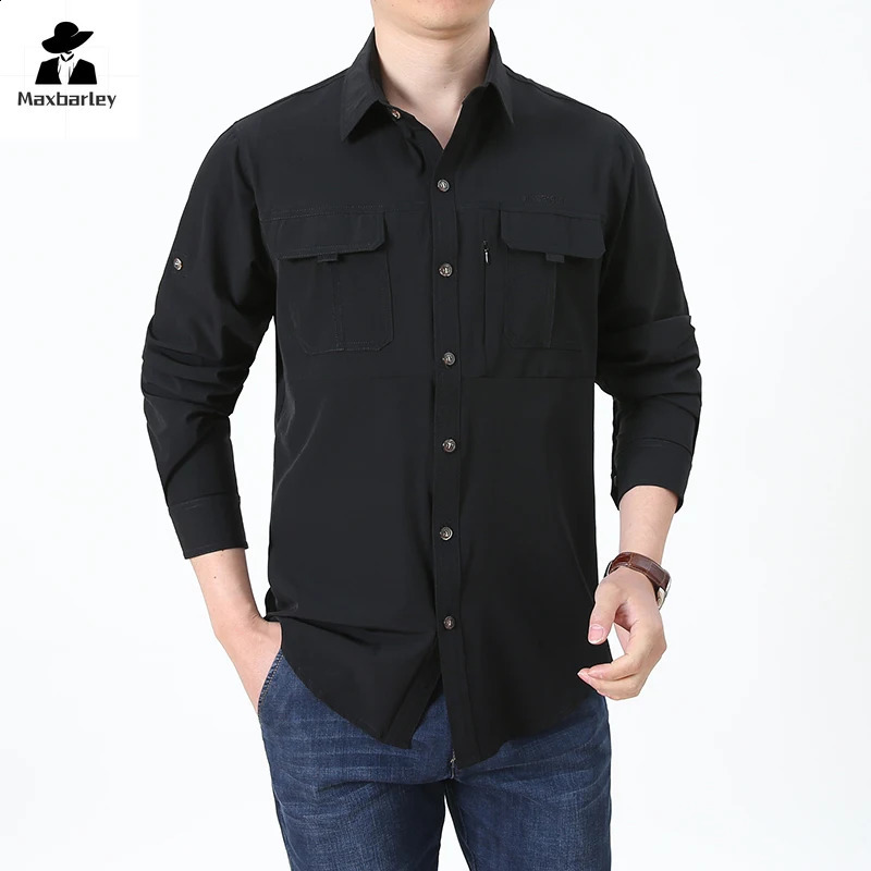 Summer jacket Upf 50sun protection fishing shirt mens quick drying long sleeved mesh breathable hiking cargo 240812