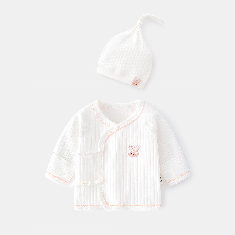 New baby clothes boneless cotton spring and autumn born half back pajamas tire hat monk clothes baby jacket