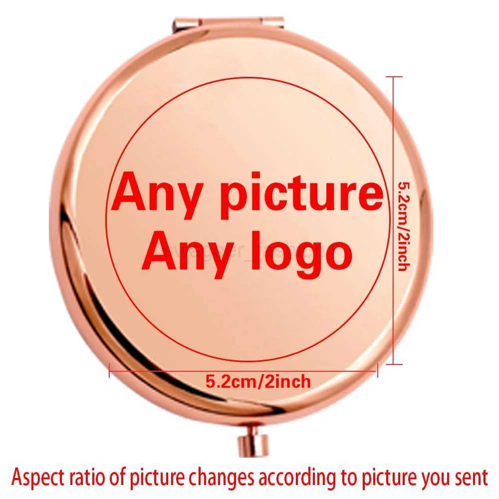 Customized Photo Metal Makeup Mirror Travel Women Cosmetic Mirror Handheld with Picture Customiz Personalized DIY PatternXJ240813