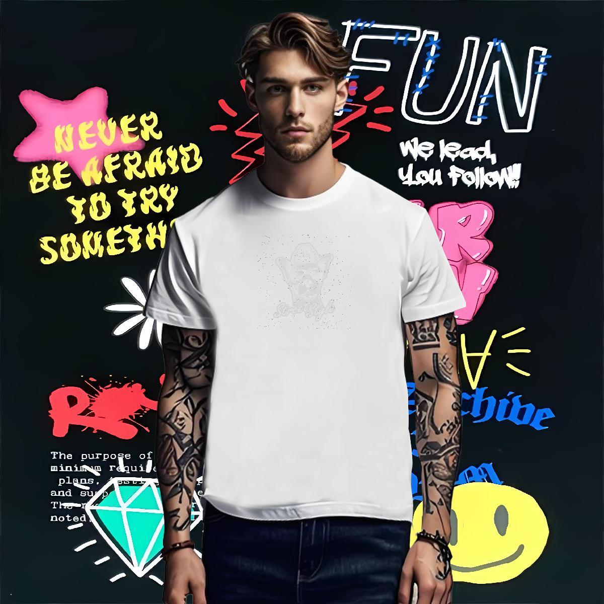 Men T Shirts 100% Cotton 230g dog Anime Printing Street Crew Neck Floral Print Tshirt for Man Woman Fashion Casual Unisex Tees Shirts