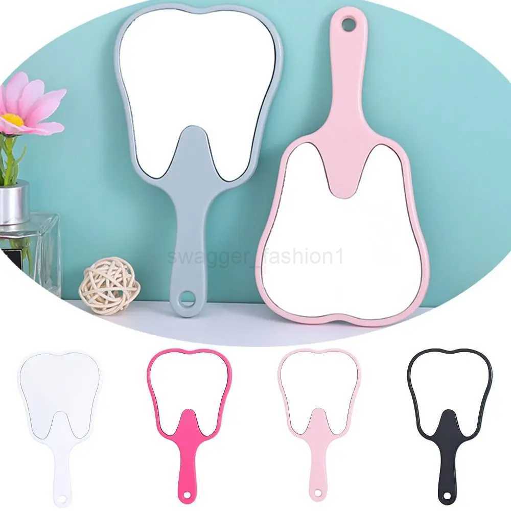 Tooth Shaped Handheld Mirror Practical PVC High Definition Dental Mirrors Makeup Mirror GiftXJ240813