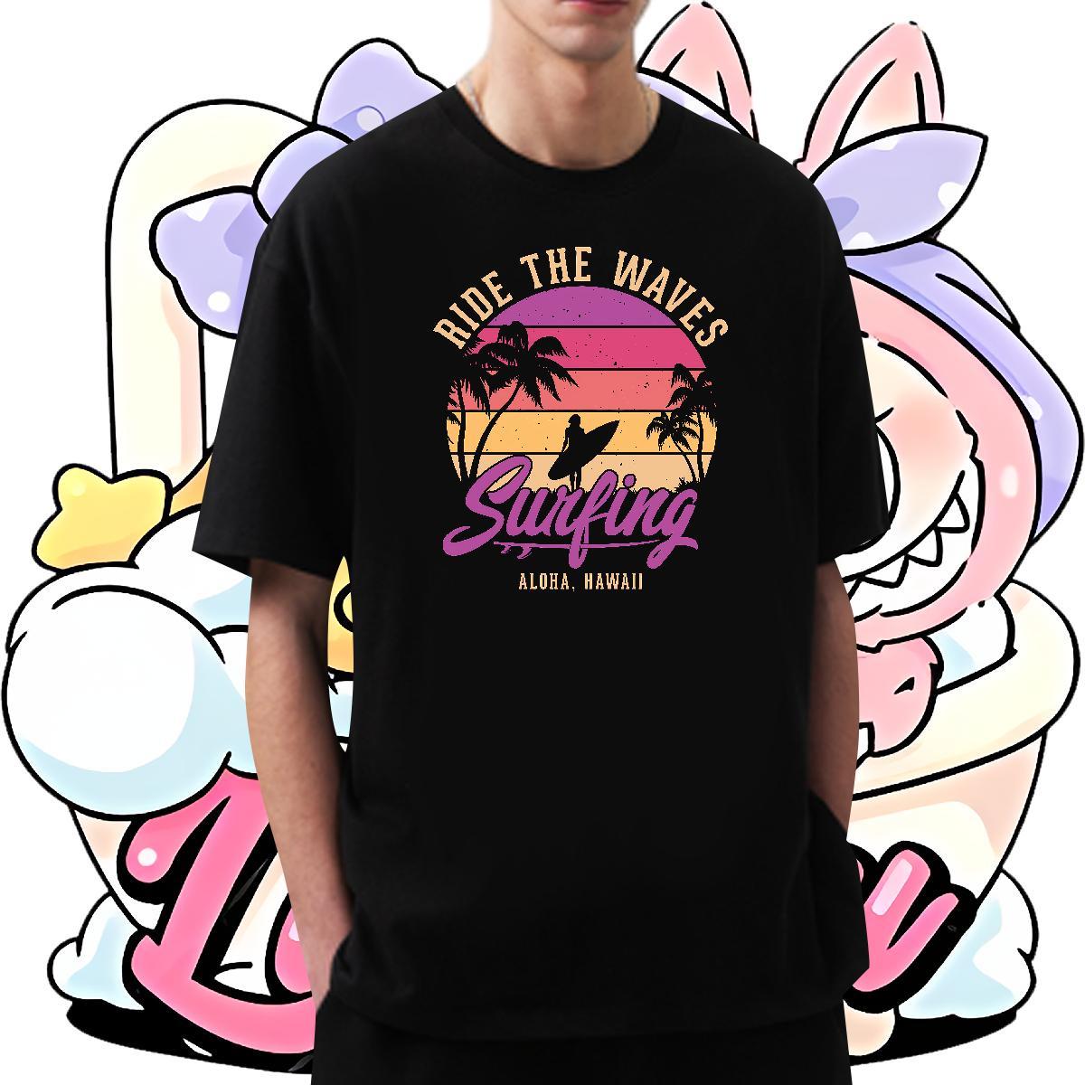 Free Shipping Couples T Shirts Home Outdoor 230g Cotton White Plus Size Crew Neck tree T-Shirts for Men Classic Casual Tees Shirts