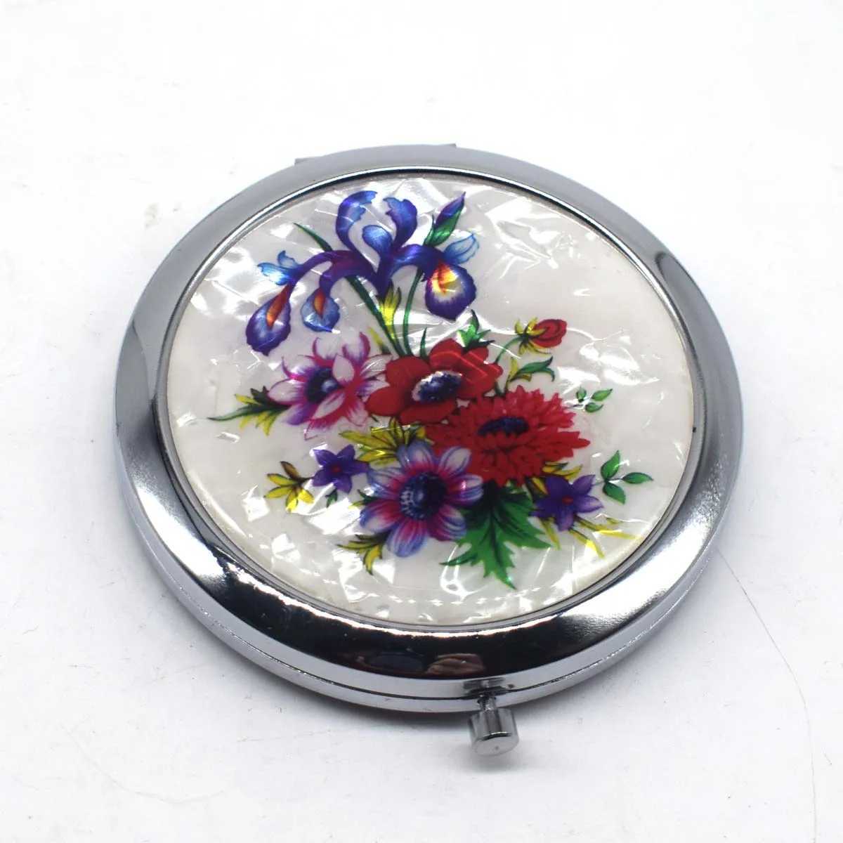 Mini Makeup Compact Pocket Mirror Flower Butterfly Bamboo Metal Portable Two-side Folding Makeup Mirror Vintage Cosmetic MirrorsXJ240813