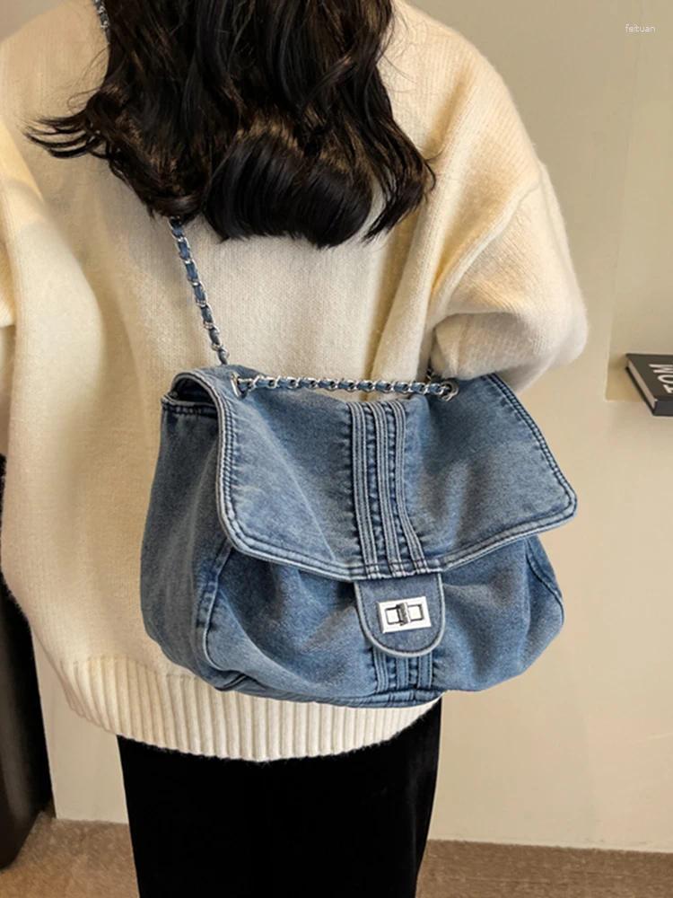 Totes Women Casual Tote Handbag Large Capacity Denim Simple Sg Bag Fashion Satchel Female Daily Dating 2a21 4