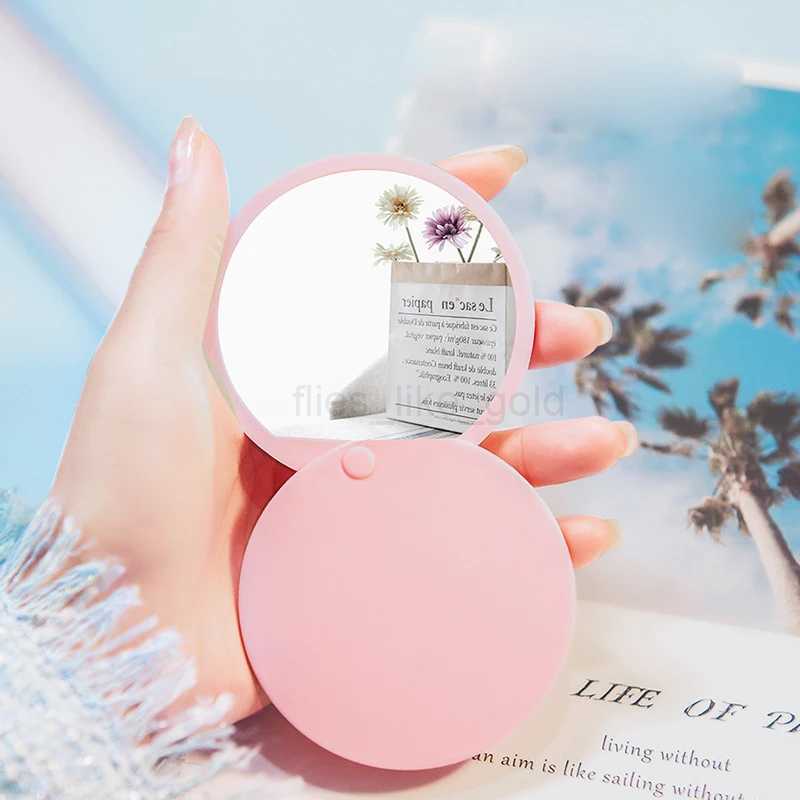 1 Mini Mirror Portable Folding Makeup Mirror Creative Mini Mirror Sliding Cover Handheld Mini Pocket Mirror Makeup Mirror W240813