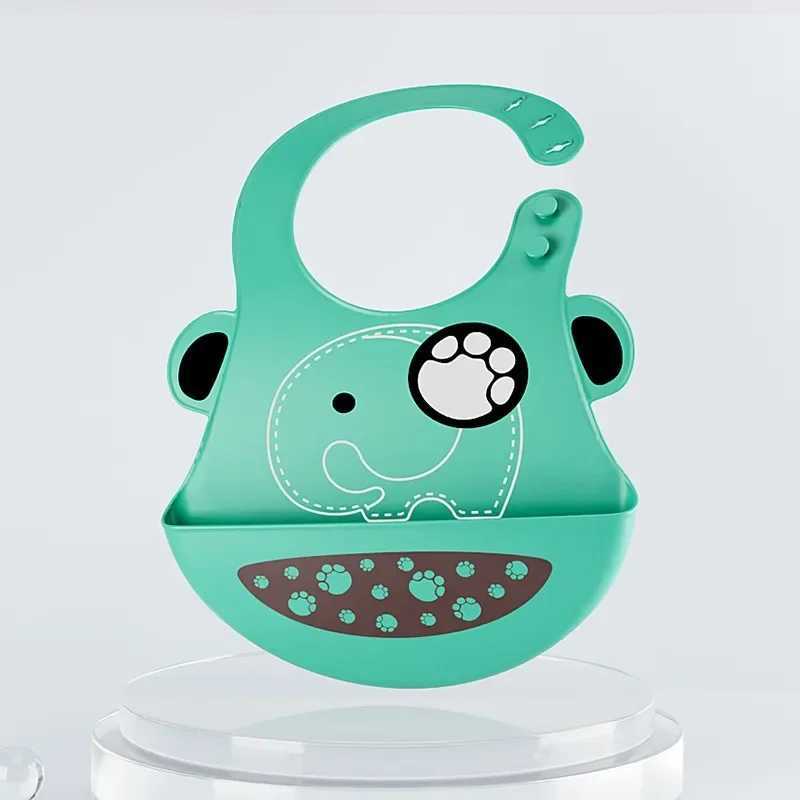 Bibs Burp Cloths Cute Cartoon Print Silicone Bib For Children BPA Free Soft Waterproof Baby Bibs Drooling Saliva Towel Boy Girl Kids Feeding BibL4812
