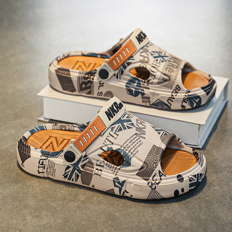 Men's sports sandals for summer wear anti slip odor proof thick sole dual-use sandals men's and women's beach shoes