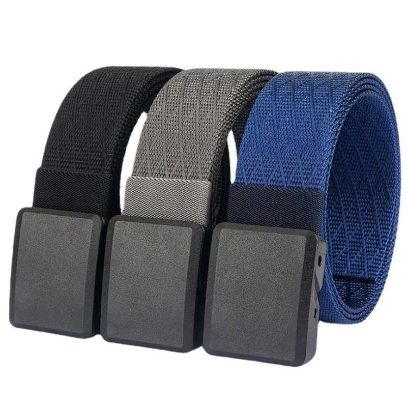 Mens and womens military nylon adjustable belt mens outdoor travel tactical belt with plastic buckle pants design belt W240807