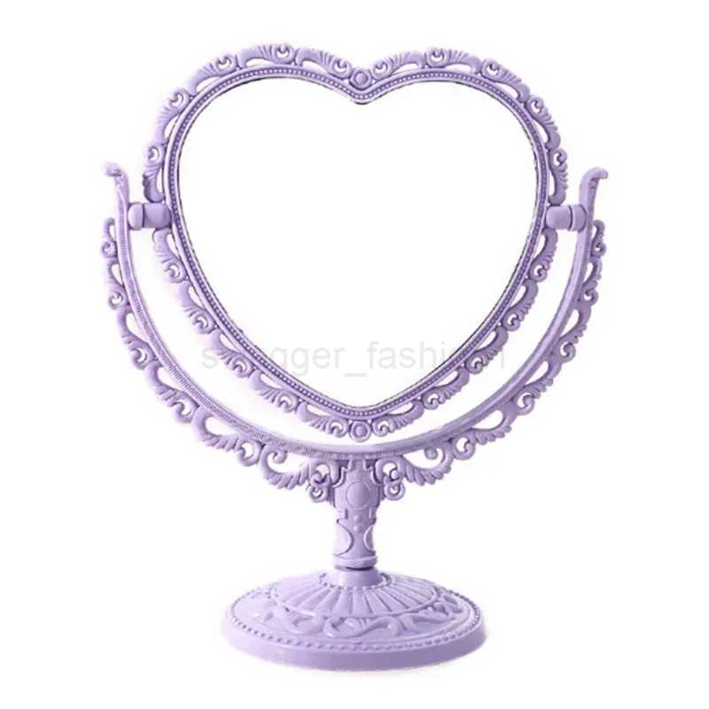 Desktop Makeup Mirror Heart Shape Makeup Vanity Portable Double-side Vanity Mirror Hand Mirror Cosmetic Compact Mirror for WomenXJ240813