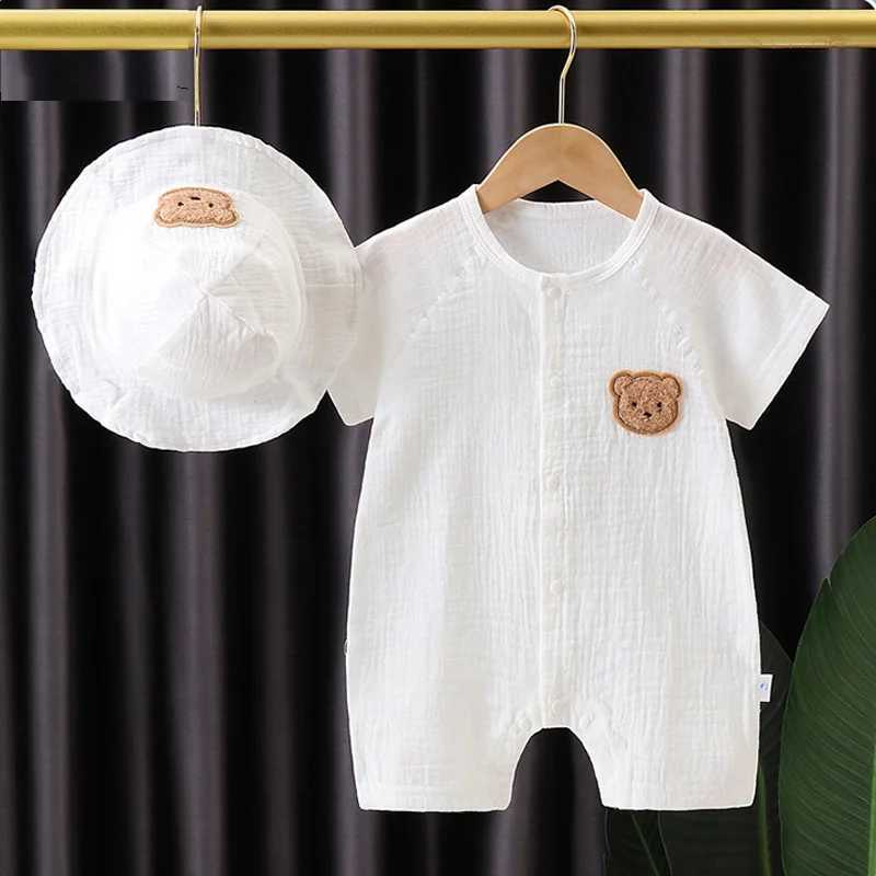 Cotton Summer Baby Hoodie Set 2pcs Bear Cotton Newborn Hoodie Boys and Girls Clothing Preschool Onesie Baby Set W240812