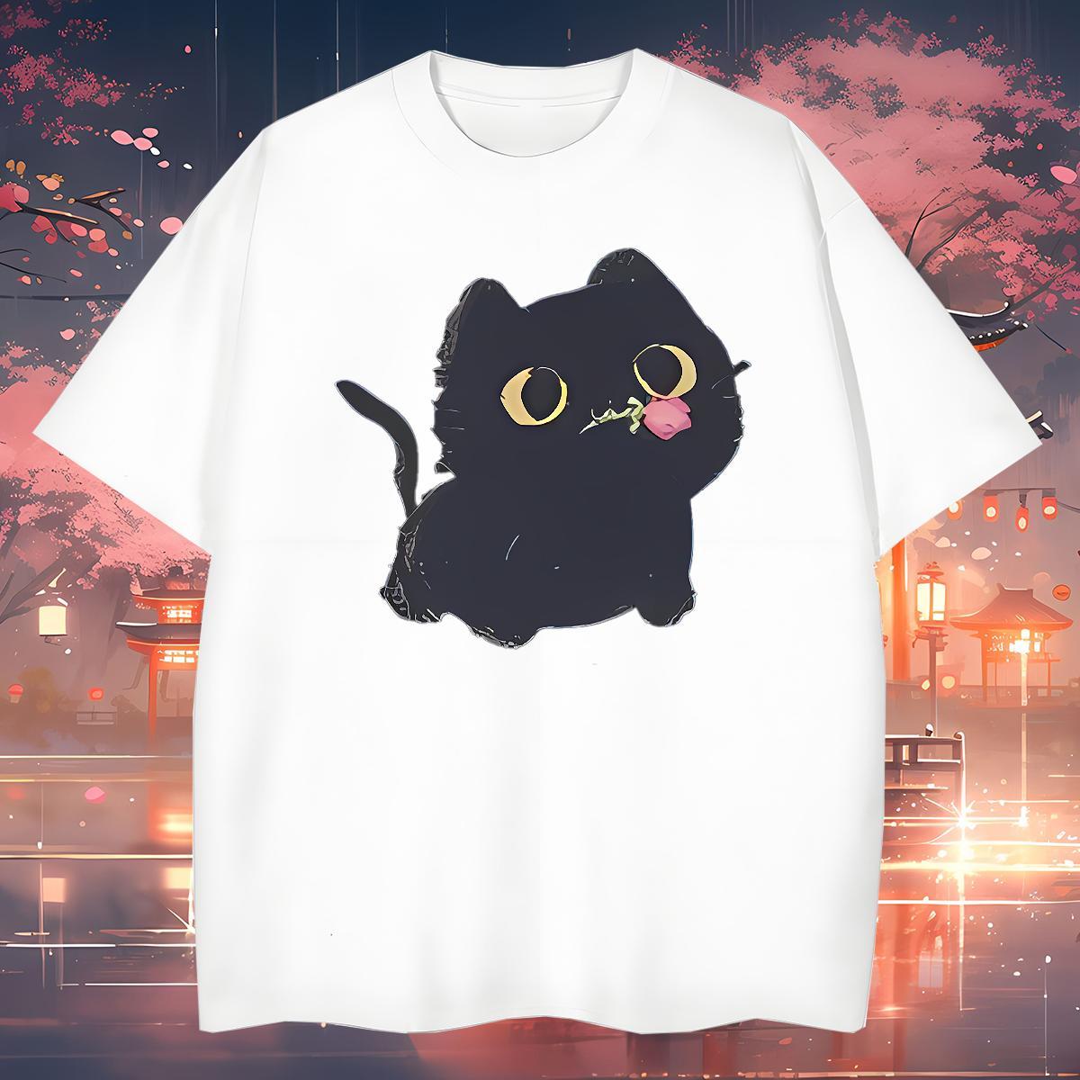 Free Shipping T-Shirts cute Breathable Crew Neck Spring Summer Anime 230g 100% Cotton Men Tops Tees Stylist Top Tees