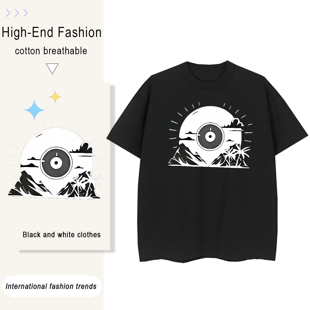 Designer Couples T Shirts Casual 230g Cotton DIY Logo Oversized Breathable Crew Neck mountains T-Shirts for Men Fashion Tops