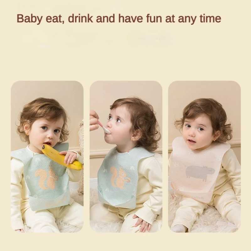 Bibs Burp Cloths Disposable Childrens Feeding Bibs Waterproof Adjustable Food Feeding Supply Soft Baby Bib Set with Food Catcher Baby Stuff L4812